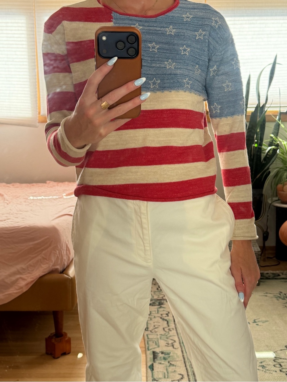 Polo Ralph Lauren Girls Size 16 American Flag Knit Sweater in Red, White & Blue - Picture 2 of 6